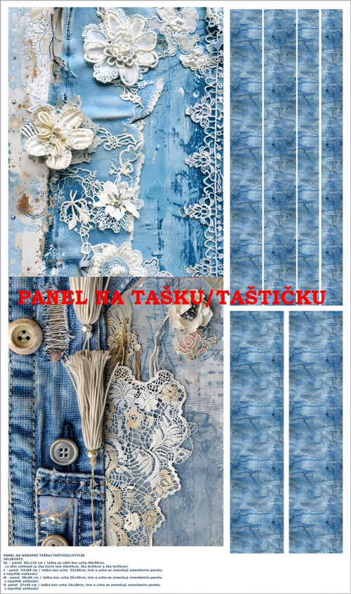 Panel na tašku/taštičku - bavlna XL