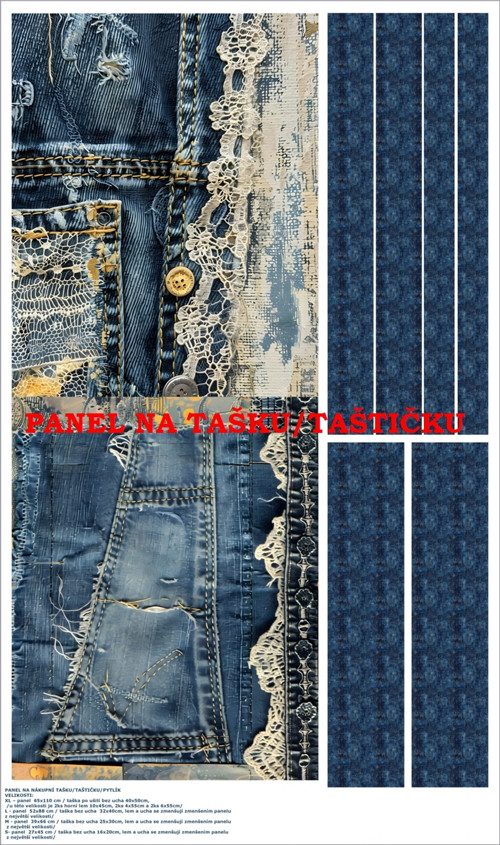Panel na tašku/taštičku - bavlna XL