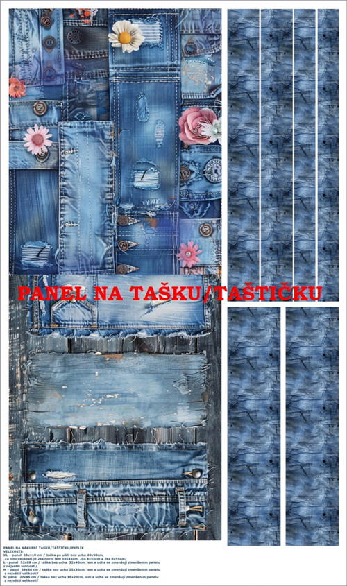Panel na tašku/taštičku - bavlna XL