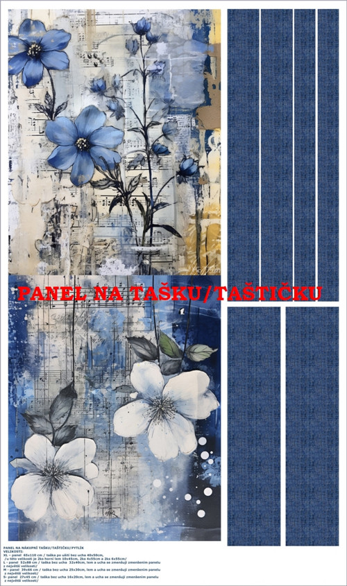 Panel na tašku/taštičku - bavlna XL