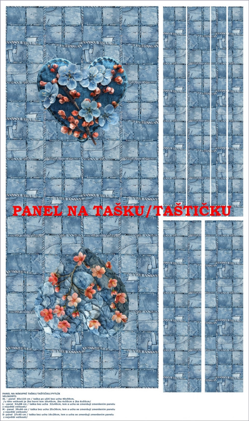 Panel na tašku/taštičku - bavlna XL