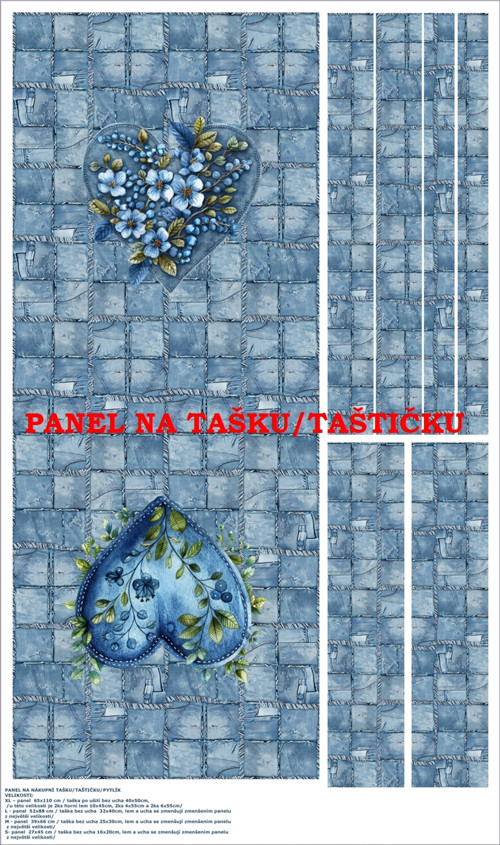 Panel na tašku/taštičku - bavlna XL — foto 1