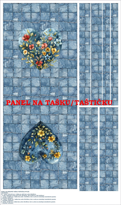 Panel na tašku/taštičku - bavlna XL — foto 1