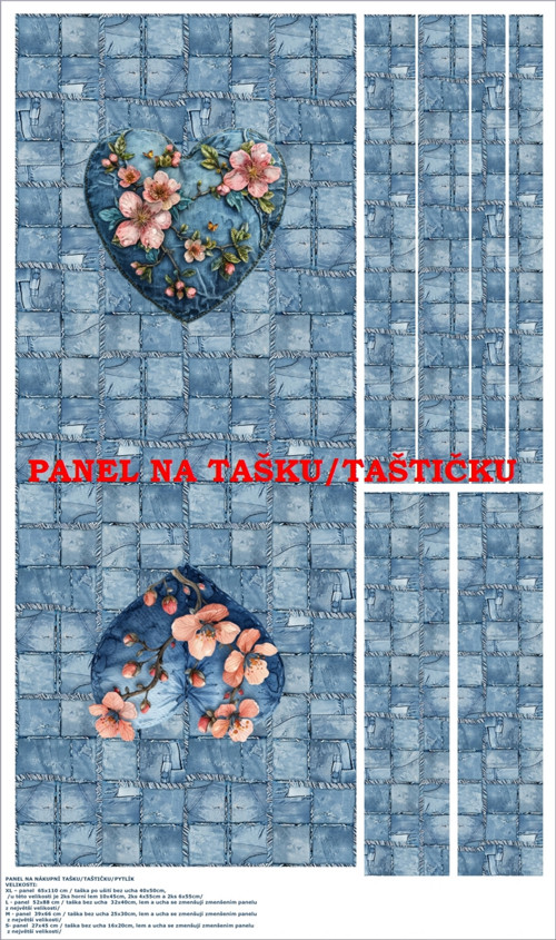 Panel na tašku/taštičku - bavlna XL — foto 1