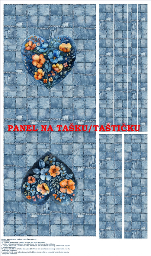 Panel na tašku/taštičku - bavlna XL