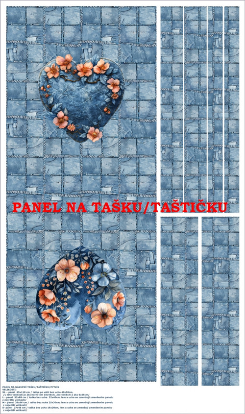 Panel na tašku/taštičku - bavlna XL — foto 1
