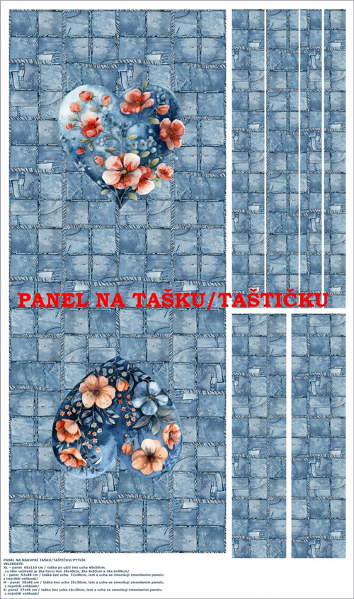 Panel na tašku/taštičku - bavlna XL