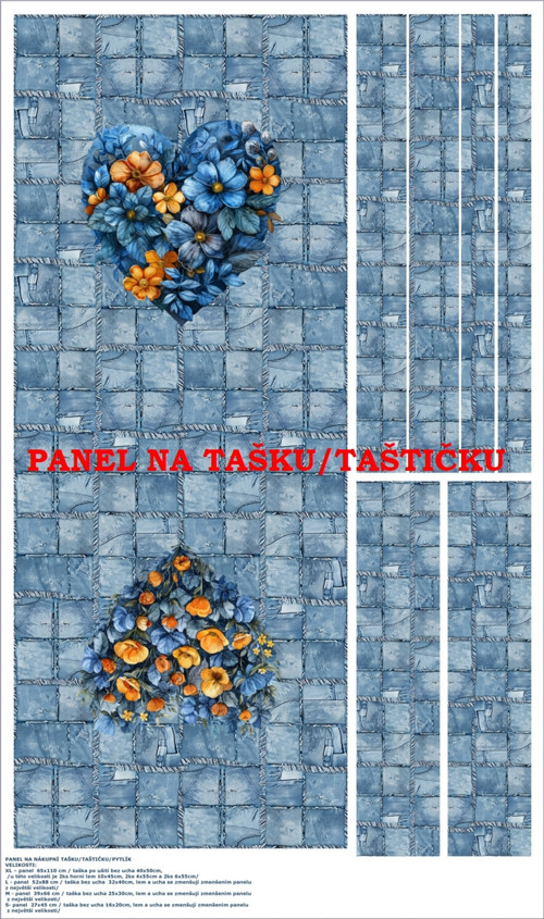 Panel na tašku/taštičku - bavlna XL — foto 1