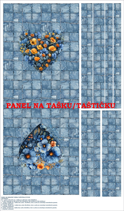 Panel na tašku/taštičku - bavlna XL