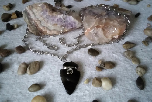 Pánský náhrdelník / Amulet s Obsidiánem