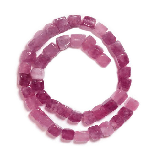 Kostičky jadeit fuchsiový 8mm, 5ks