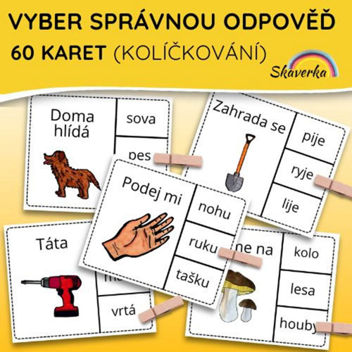 VYBER SPRÁVNOU ODPOVĚĎ - kolíčkování (pdf)