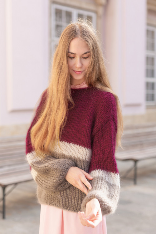 Luxusní Mohérový oversized cardigán-mohér, hodváb