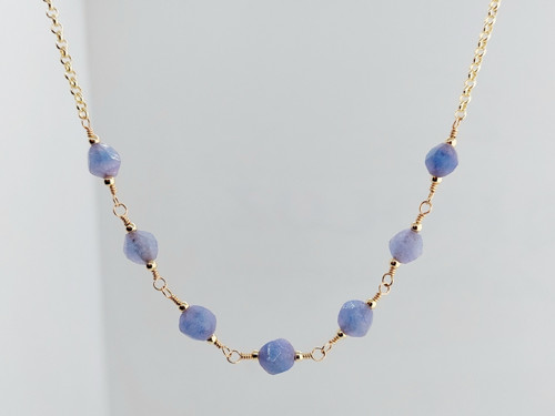 "VIA" GF 5% zlata 14Kt, natur blue turmalín