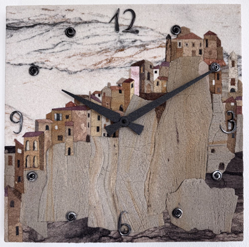 DEN V BASILICATĚ, pískovcové hodiny 35 cm x 35 cm