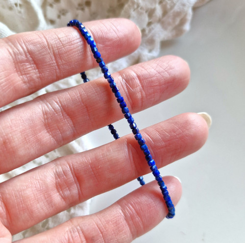Lapis lazuli*kostičky*Ag*náramek — foto 1