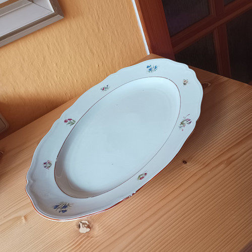 Obrovský porcelánový květinový tác