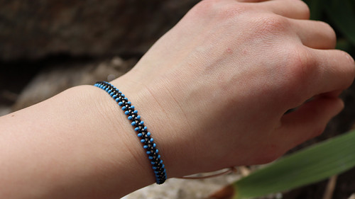 Náramek macramé "černo modrý"