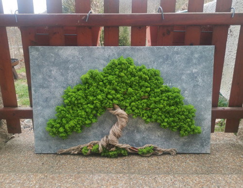 Mechový obraz, strom 60x100cm — foto 1