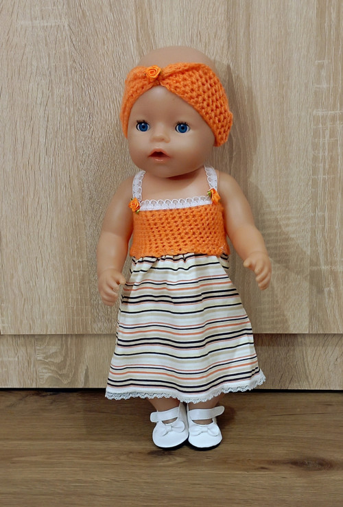 Set šaty a čepička pro baby born 43 cm
