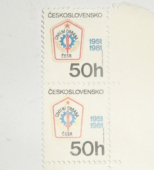 2x ZNÁMKA • 30. výročí Civilní obrany ČSSR, 1981