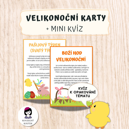 Velikonoční karty + velikonoční kvíz (PDF)