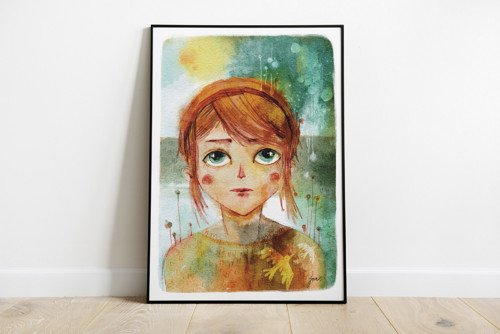 Dievčatko machové - print A4