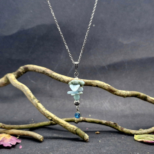 "Bela" Náhrdelník (chirurgická ocel, larimar)