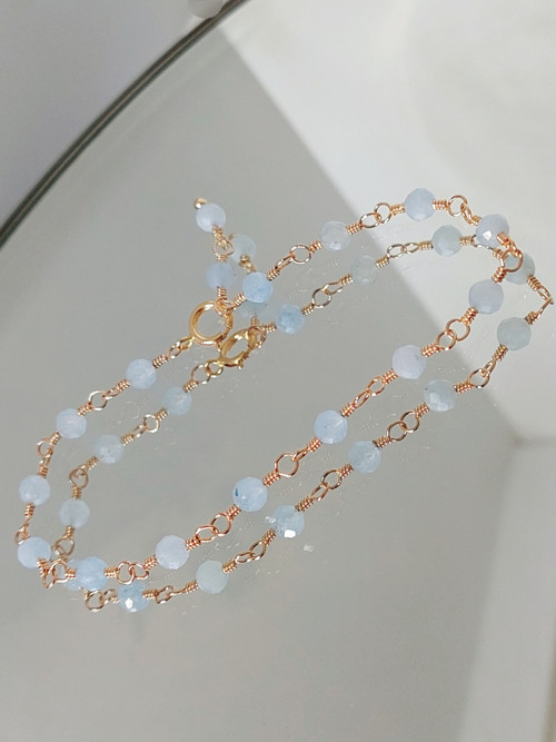 "EVI" GOLD FILLED 5% zlata 14Kt akvamaríny
