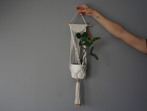 Macramé závěs na květiny Juta D