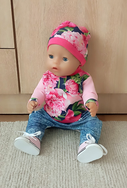 Set 3 ks pro Baby Born 43 - 46 cm pivoňky