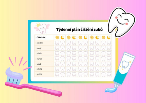 Dětský týdenní plán čištění zubů Pdf k tisku