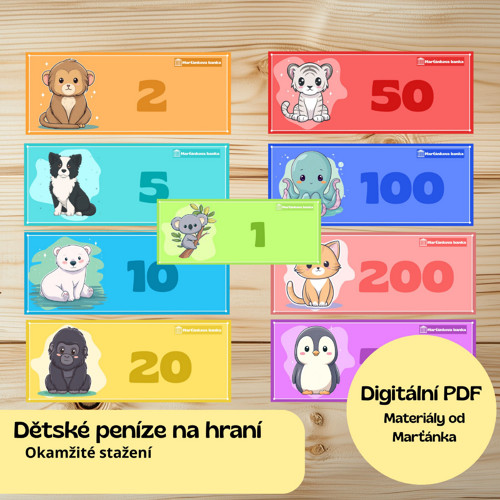 Dětské zvířátkové peníze