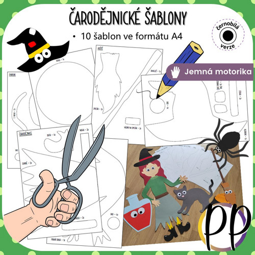Čarodějnické šablony - výzdoba (PDF)