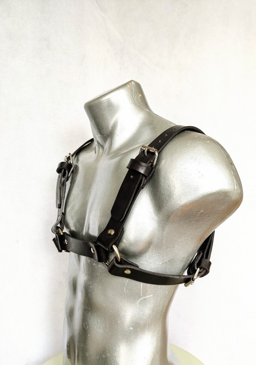 Pánský kožený harness - postroj na hrudník