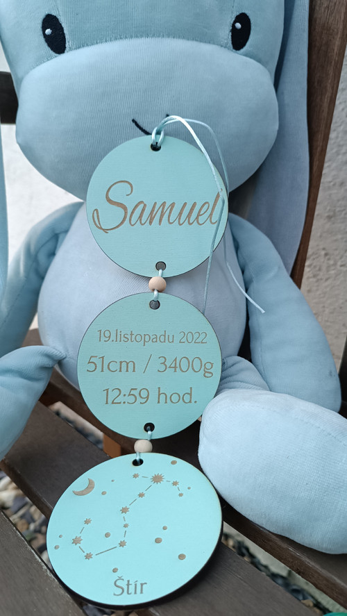 Girlanda s porodními údaji