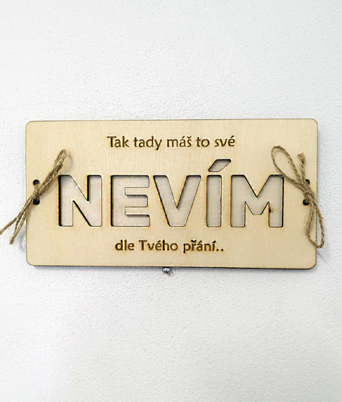 Dřevěná obálka "NEVÍM"