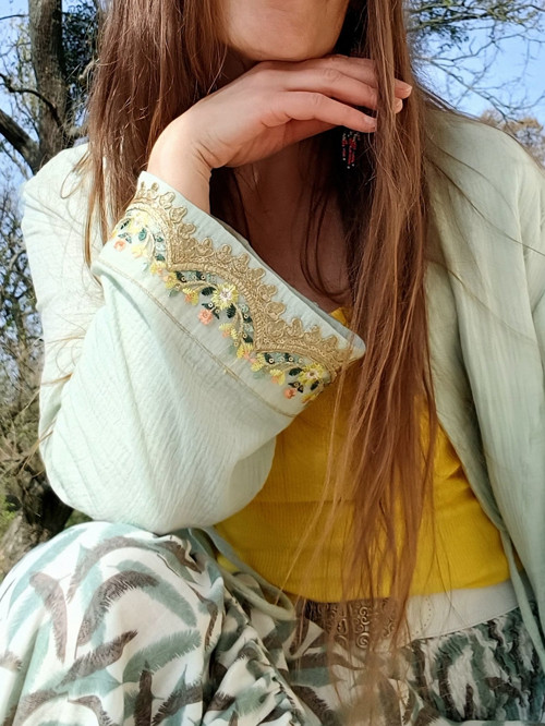 Stylivý Boho Maxi Kabátek Mušelínový