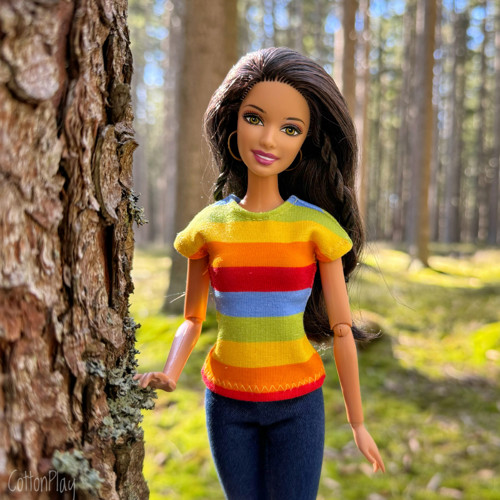 Tričko pro Barbie - barevné proužky — foto 1