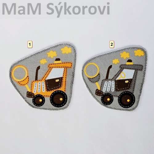 Nažehlovací záplata traktor na šedé