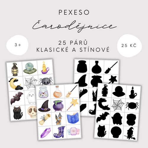 Pexeso - Čarodějnice (PDF - tisk)