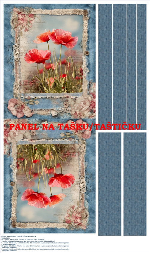 Panel na tašku/taštičku - bavlna XL