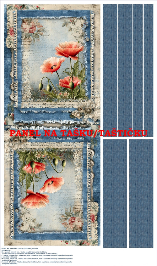 Panel na tašku/taštičku - bavlna XL