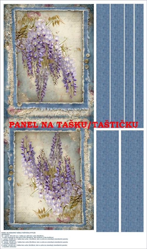 Panel na tašku/taštičku - bavlna XL