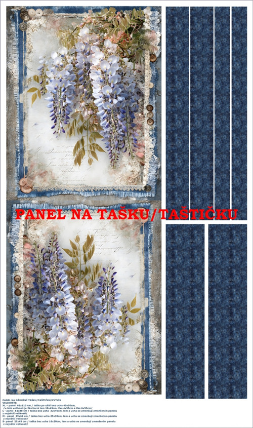 Panel na tašku/taštičku - bavlna XL