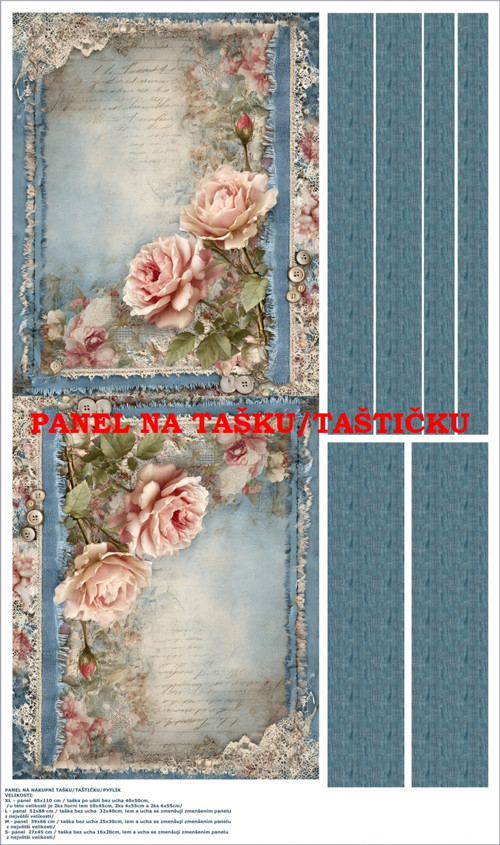 Panel na tašku/taštičku - bavlna XL