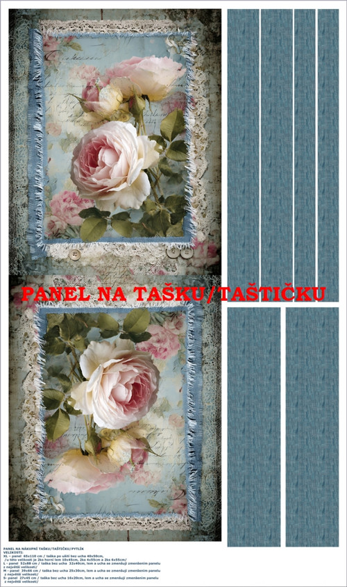 Panel na tašku/taštičku - bavlna XL