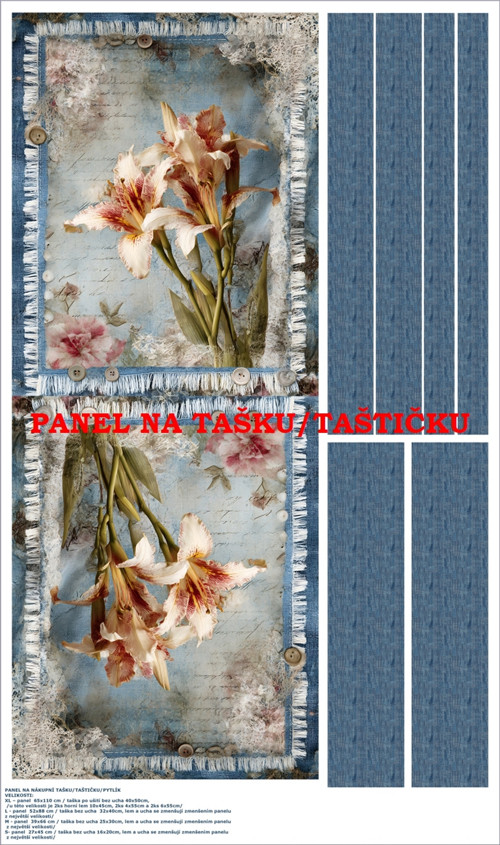 Panel na tašku/taštičku - bavlna XL