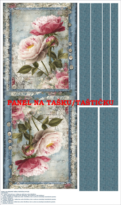 Panel na tašku/taštičku - bavlna XL