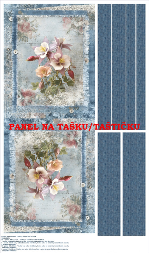 Panel na tašku/taštičku - bavlna XL